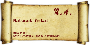 Matusek Antal névjegykártya